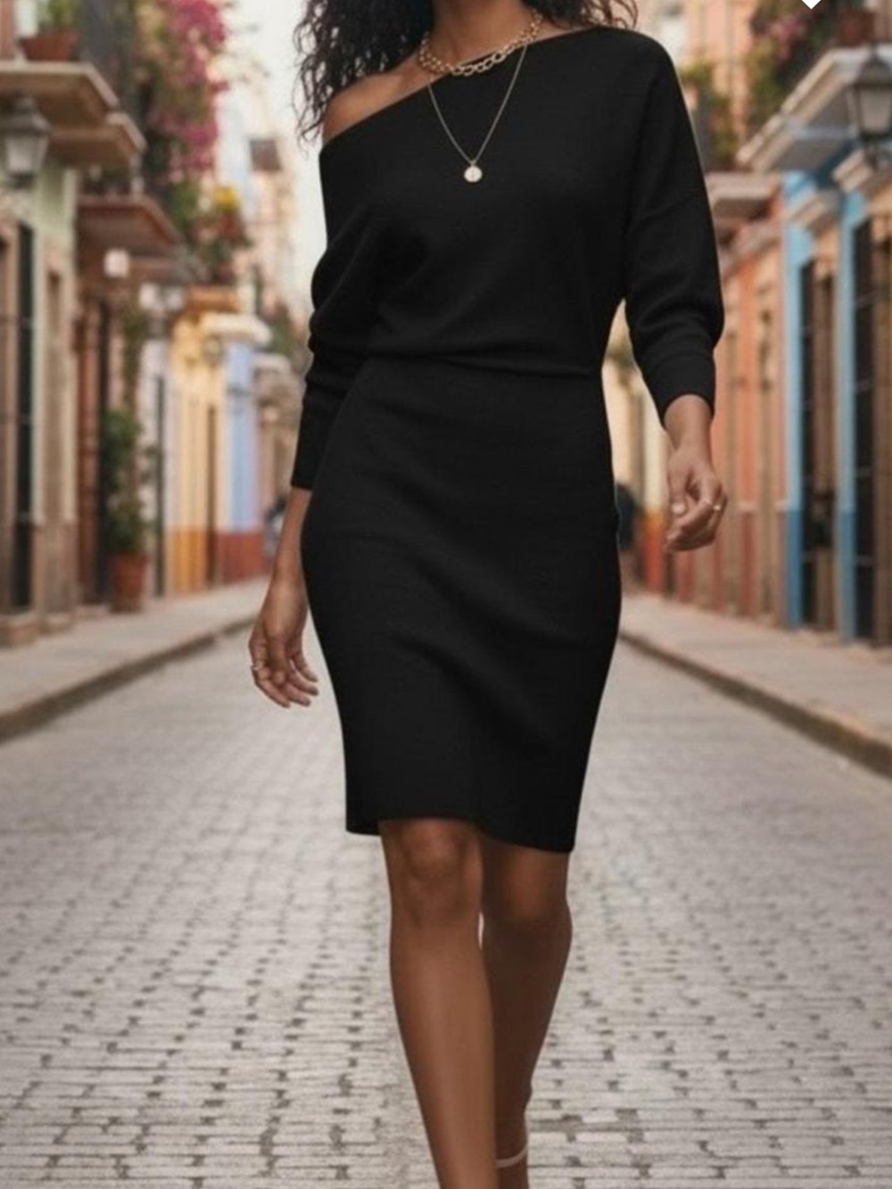 Banana Republic Black Ribbed Sheath Knit Dress